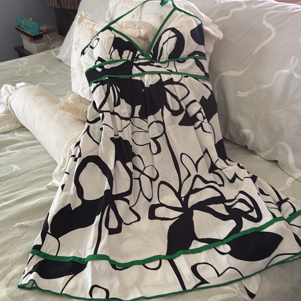 NWT A. Byer Black and White V-Neck Sundress